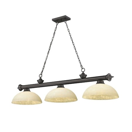 Z-Lite Cordon 3 Light Billiard, Bronze & Golden Mottle 2306-3BRZ-DGM14